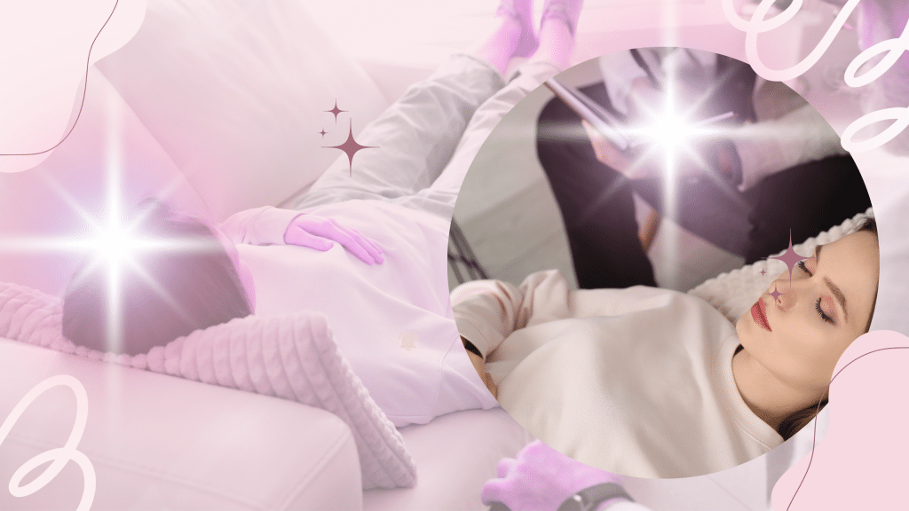 image femme allongé avec étoile brillante